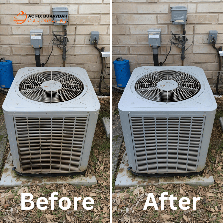 مقارنة قبل وبعد تركيب مكيف الهواء