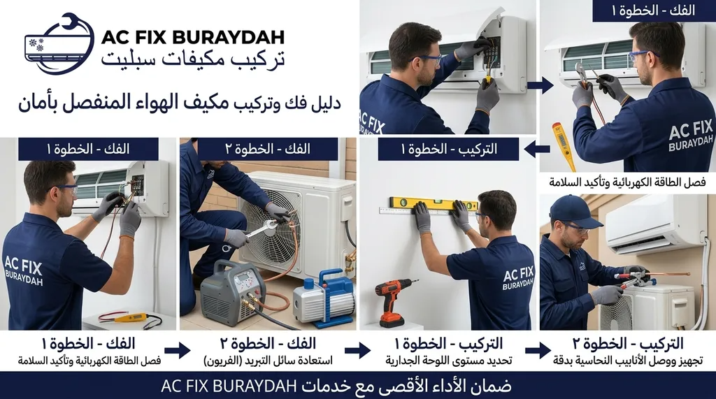 خطوات فك وتركيب مكيف الهواء المنفصل بأمان